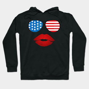 USA Themed America Sunglasses 4th of July Hoodie